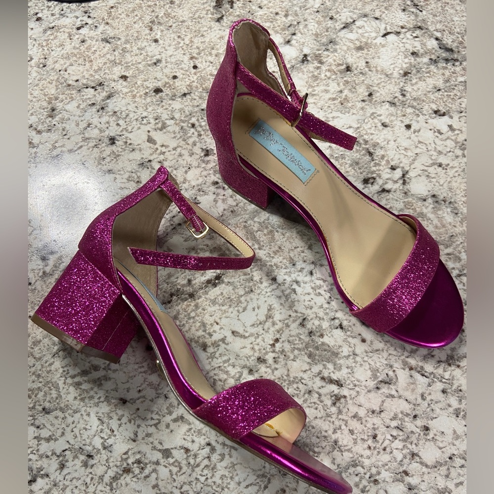 Betsy Johnson Pink Meri Glittered Heels